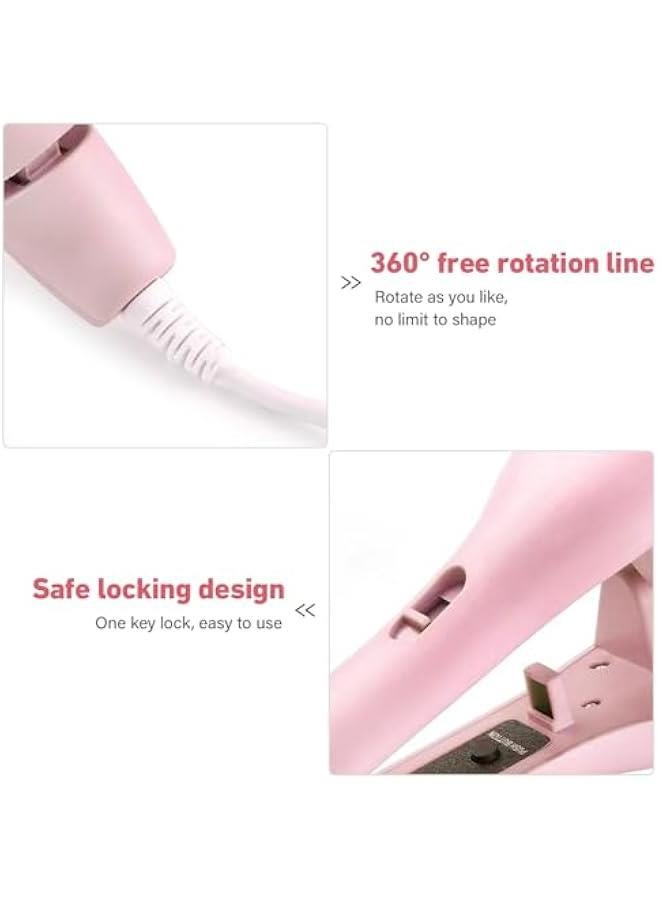 Big Wave Hair Curler, V Shaped Curling Iron, 32mm Waver Hair Curler, French Egg Roll Hair Crimper for Long Hair (Pink) - Image 5