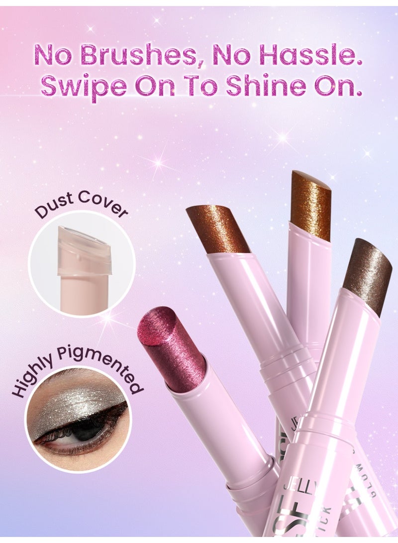 Swiss Beauty Jelly Verse Eyeshadow Glow Stick | Rich Colour Payoff, Crease-Proof Formula | 3-in-1 Use for Eyes, Lips & Cheeks | Aqua-Infused Jelly Texture | 6 Stellar Shades | 3g Twilight Beam - Image 4