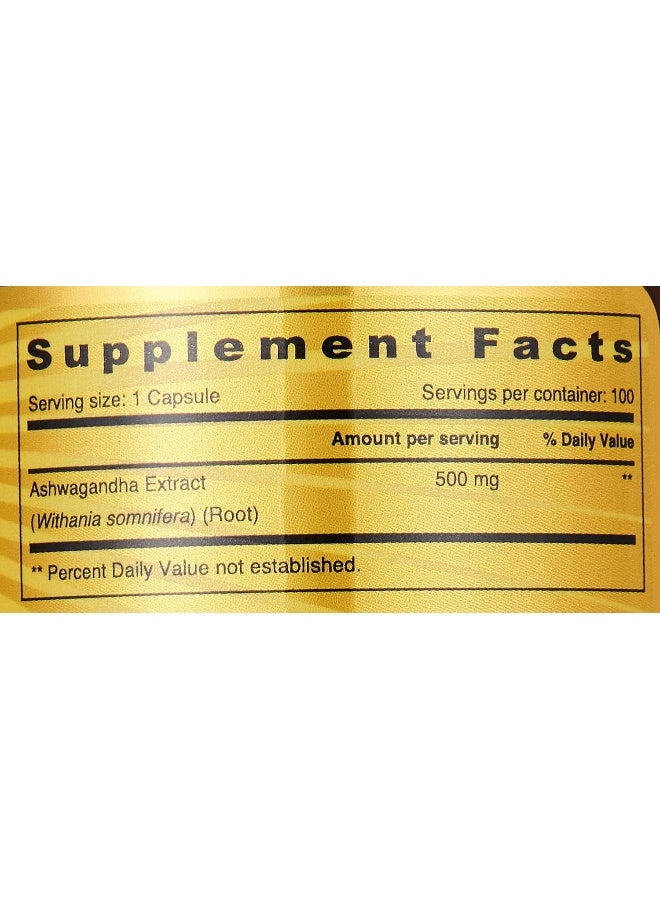 SUNSHINE NUTRITION Ashwagandha, 500 Mg 100 Capsules - Image 4