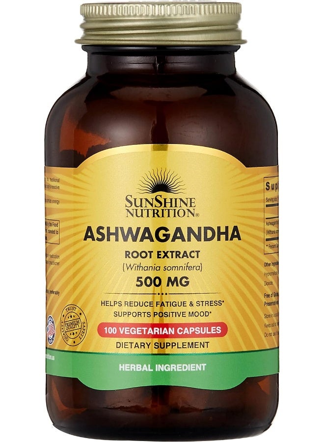 SUNSHINE NUTRITION Ashwagandha, 500 Mg 100 Capsules - Image 1