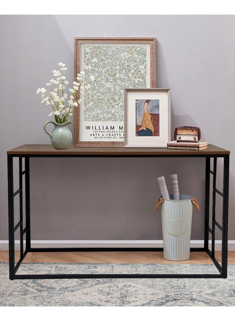 Living Console Table Entryway With Wood Top - Image 1