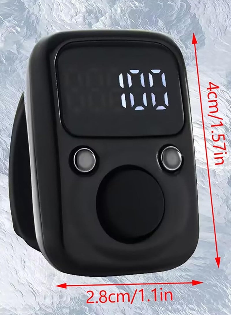 ELTRAZONE Electric Finger Counter with LED Display – Digital Dhikr Tasbih Ring, Glow in the Dark, Accurate Counting Device with Replaceable Battery (Red)  - Image 2
