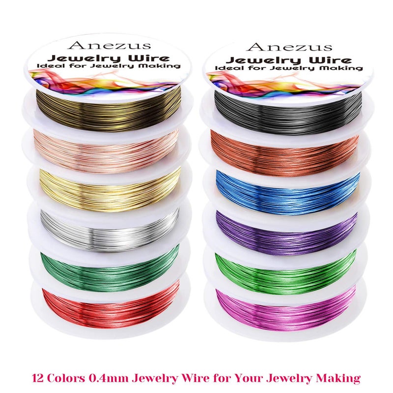 Anezus 12 Rolls Jewelry Wire Craft Wire Tarnish Resistant Beading Wire for Jewelry Making Supplies - Image 2