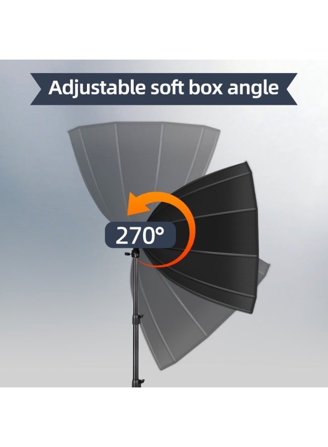 Glanfen Photography Studio Lighting Kit, 480W Dimmable LED Parabolic Softbox with Remote Control, CRI 85+ 3 Color Temperatures (3000K-6500K), 2M Light Stand & Remote Lighting for Photo Video Shooting - Image 5