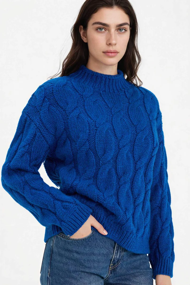 ديفاكتو Regular Fit Crew Neck Pullover