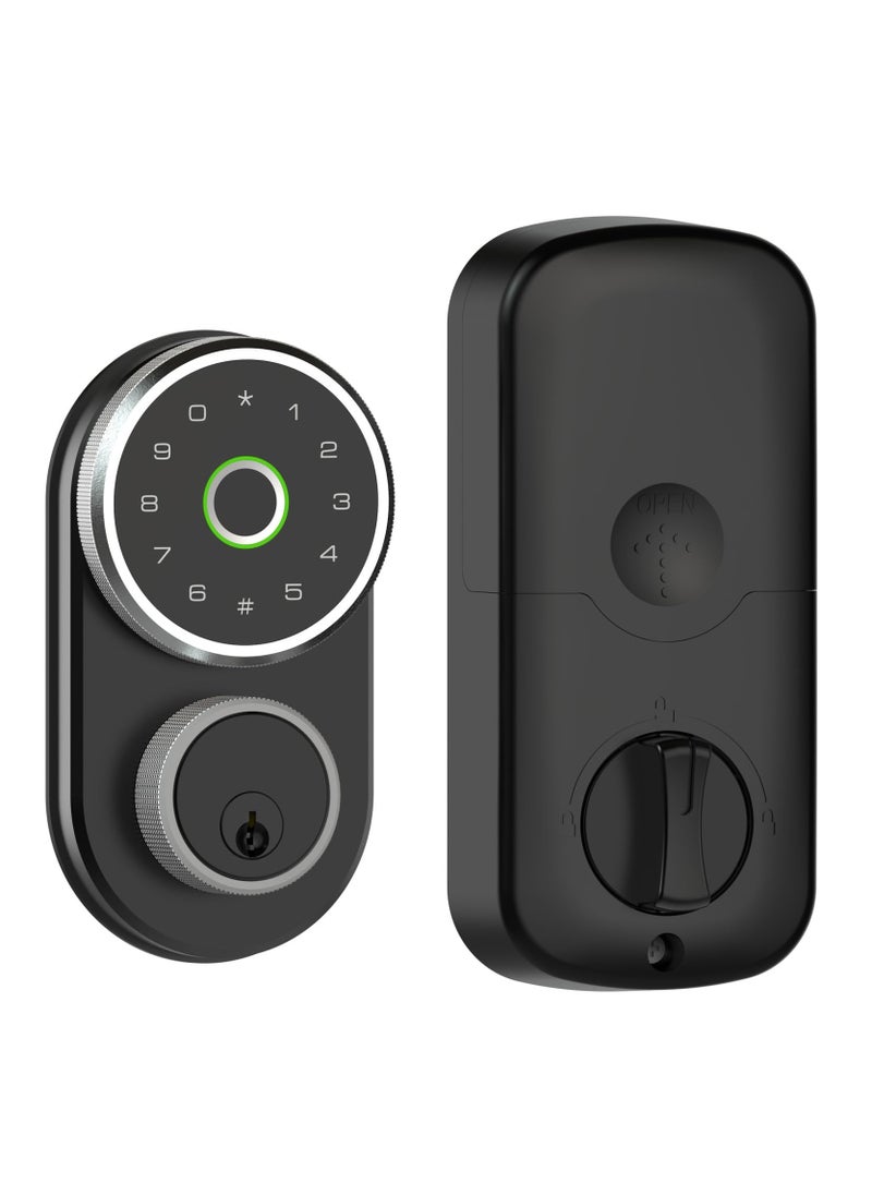 KASTWAVE - Fingerprint Door Lock, Keyless Entry Door Lock, Smart Lock with Fingerprint ID and Keypad Auto Lock, Electronic Digital Deadbolt with Fobs, Easy to Install (Black) - Image 1