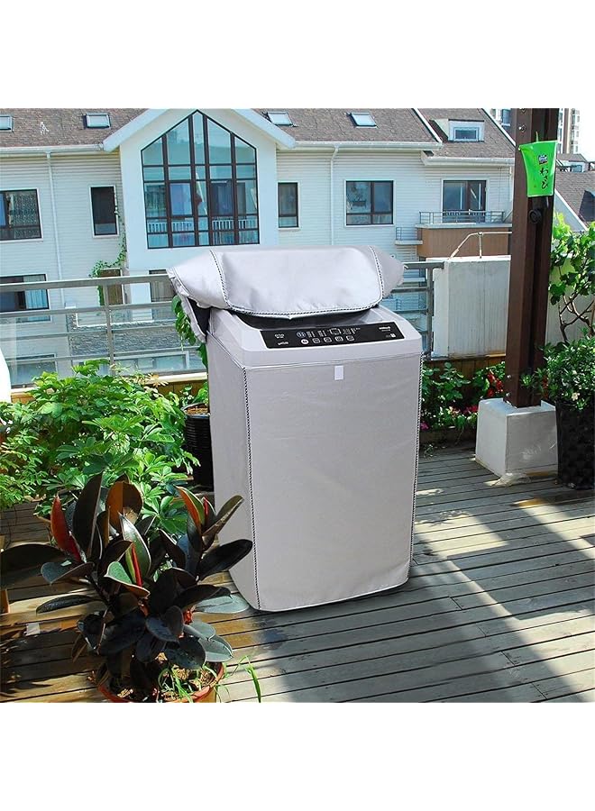erorex Washing Machine Cover Oxford Cloth Full Automatic Wave Wheel Washing Machine Cover Top Load Dryer Cover Thickening Double Sided Silver Coated Fabric Waterproof Sunscreen Dust Proof Cover  - Image 5