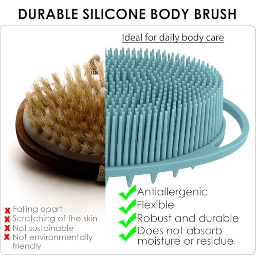 RamPula Silicone Body Scrubber – Dual-Sided Silicone Loofah for Shower, Set of 2 Soft Exfoliating Body Bath Shower Scrubber Loofah Brush Easy-to-Clean for Sensitive Kids Women Men All Kinds of Skin - Image 2