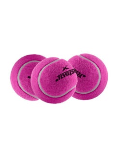 Jaspo Natural Rubber Synthetic Cricket Tennis Ball (Pack Of 3) Pink Light Weight (Pack Of 3)  - Image 1