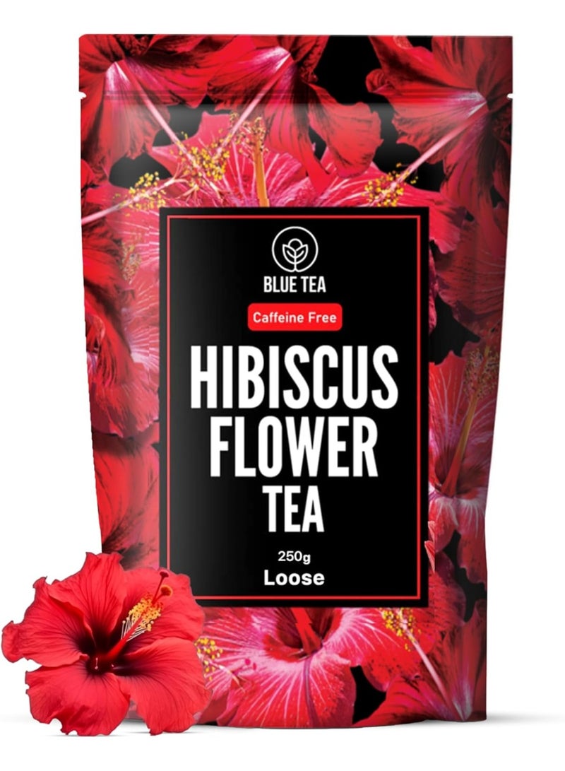 الشاي الأزرق شاي زهرة الكركديه 250 جرام | 250 كوب | شاي تعزيز نضارة البشرة | غني بفيتامين سي | نكهة منعشة | شاي أعشاب من الزهور | خالي من الكافيين | ظهرت على خزان القرش | حزمة سحاب ممتازة - Image 1