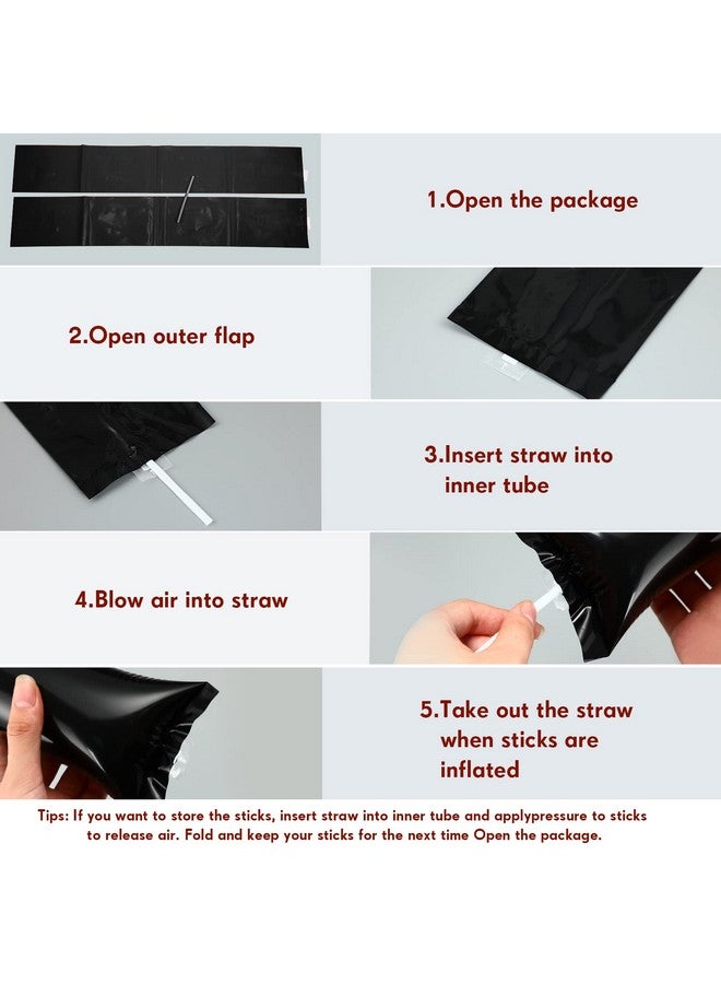 Civaner 48 Pcs Christmas Thunder Stick Team Spirit Boom Stick Cheering Stick Plastic Cheerleading Spirit Stick Clapper Inflatable Noise Maker Sports Supply(Black) - Image 3