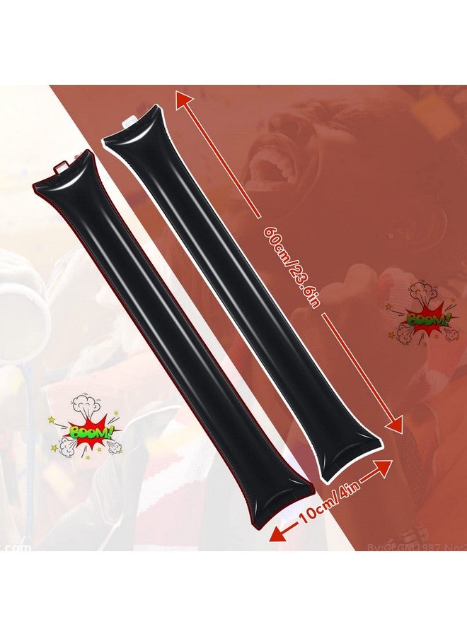 Civaner 48 Pcs Christmas Thunder Stick Team Spirit Boom Stick Cheering Stick Plastic Cheerleading Spirit Stick Clapper Inflatable Noise Maker Sports Supply(Black) - Image 4