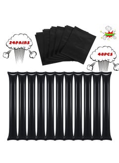Civaner Civaner 48 Pcs Christmas Thunder Stick Team Spirit Boom Stick Cheering Stick Plastic Cheerleading Spirit Stick Clapper Inflatable Noise Maker Sports Supply(Black)  - Image 2