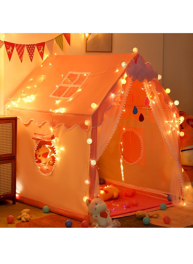 GUDOO Kids Playhouse with LED Lights and Cloud-shaped Pendant, Play Tent Game House for Boys Girls, Children's Outdoor Indoor Activity Center Princess Castle - Image 2