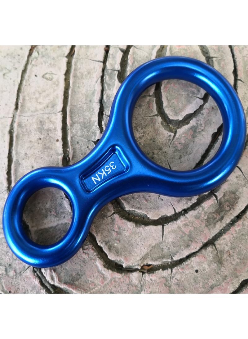 Generic 15cmX8cmX1.5cm 0.14kg Blue Outdoor Aluminum Alloy Descending Device Fire Protection Slowdown Protector Rock Climbing Control Hole Eight-ring Quick-drop Sliding Buckle