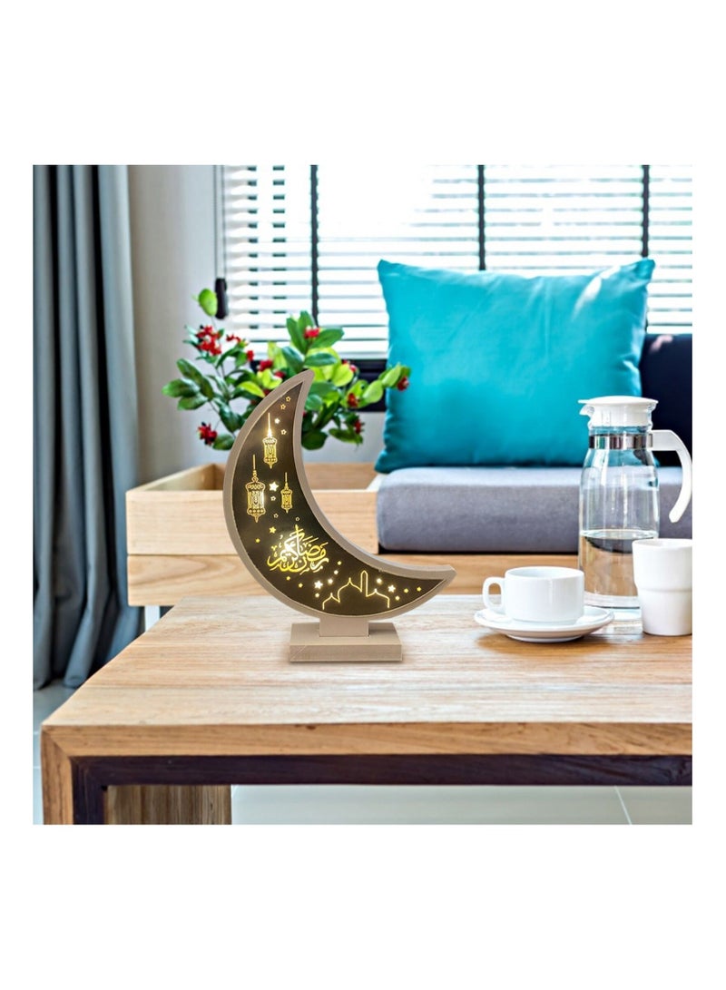 Highland Eid Ramadan Wooden LED Light Decoration for Home - Image 4