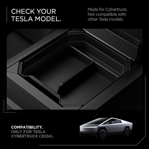 Spigen Center Console Organizer Tray Designed for Tesla Cybertruck Accessories 2025/2024/2023 (Top) (Carbon Edition) - Image 2
