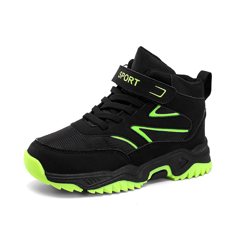 New Children'S Outdoor Hiking Shoes, Boys' Non-Slip And Wear-Resistant High-Top Sports Shoes For Middle And Large Children, Hiking And Running Shoes - Image 1