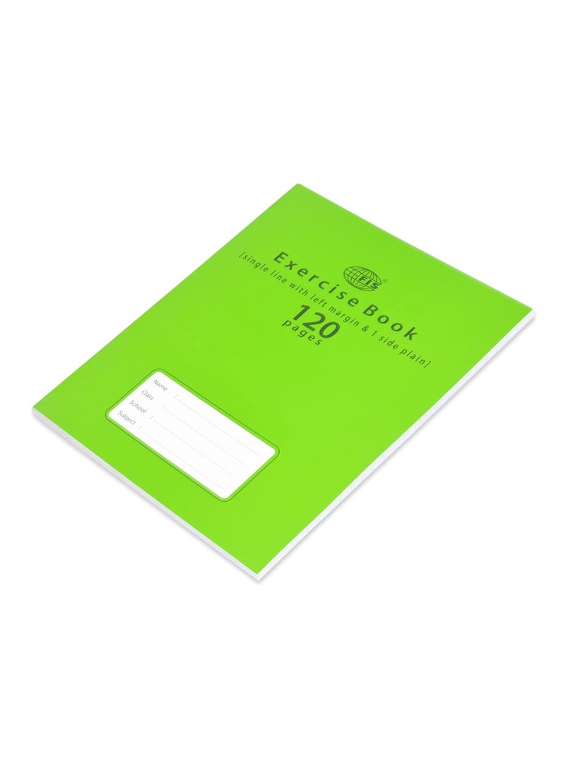 FIS Exercise Book Pack Of 12 120 Pages Single Line 1 Side- Plain With Margin FSEBPSL120N - Image 4