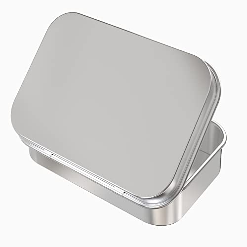 Hulless 12 Pcs Metal Hinged Tin Box Container Mini Portable Small Storage Container Kit with Lid for Home Storage 3.7x2.3x0.8 inch. - Image 4