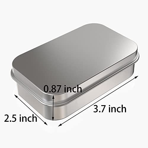 Hulless 12 Pcs Metal Hinged Tin Box Container Mini Portable Small Storage Container Kit with Lid for Home Storage 3.7x2.3x0.8 inch. - Image 3