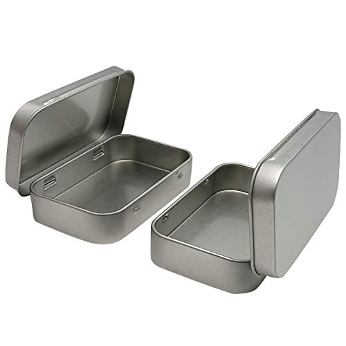 Hulless 12 Pcs Metal Hinged Tin Box Container Mini Portable Small Storage Container Kit with Lid for Home Storage 3.7x2.3x0.8 inch. - Image 5