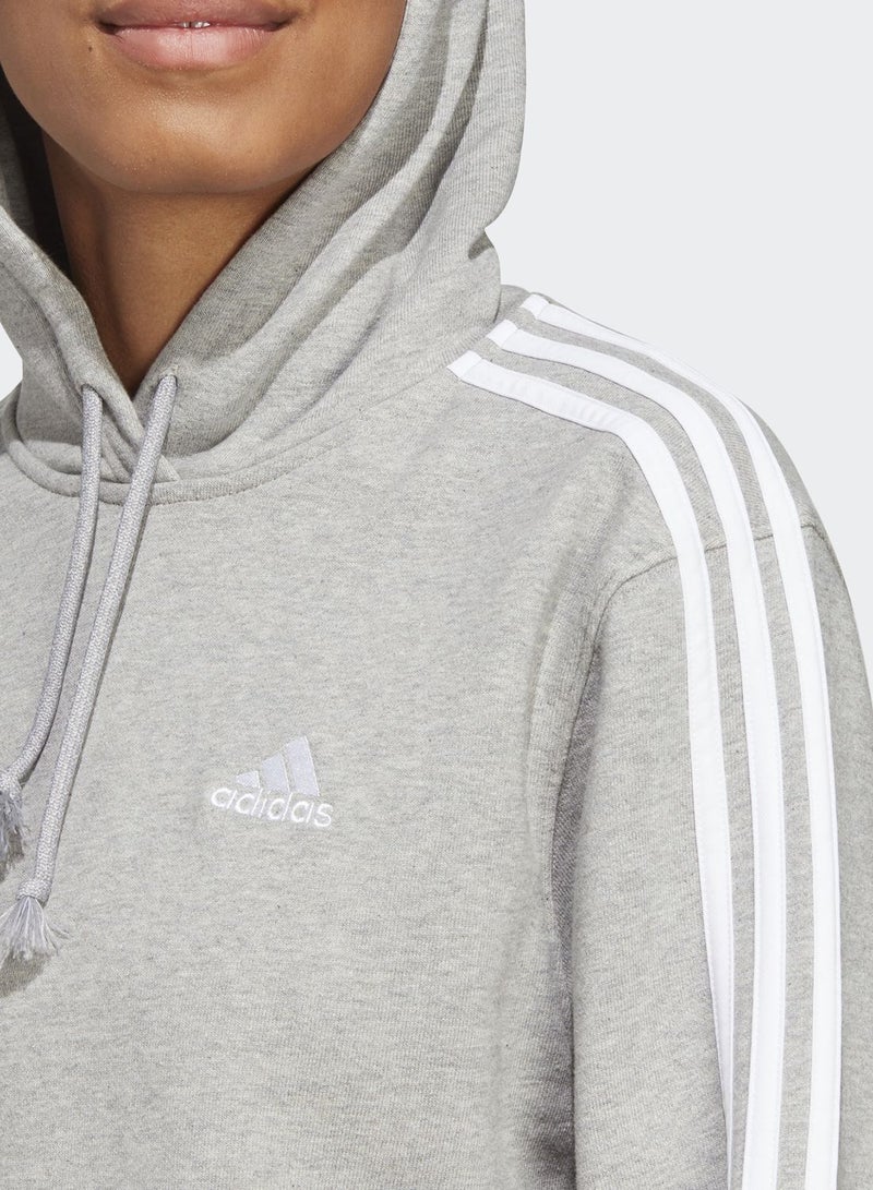 3 Stripe Essential French Terry Cropped Hoodie