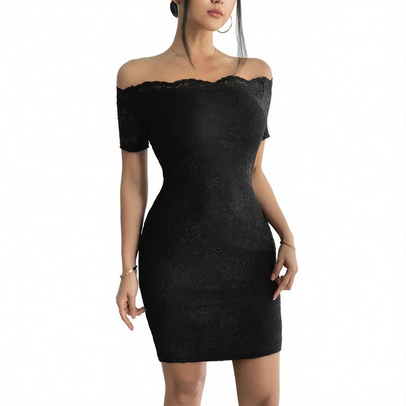 One-Shoulder Bodycon Midi Dress with Ruched Side - Image 1