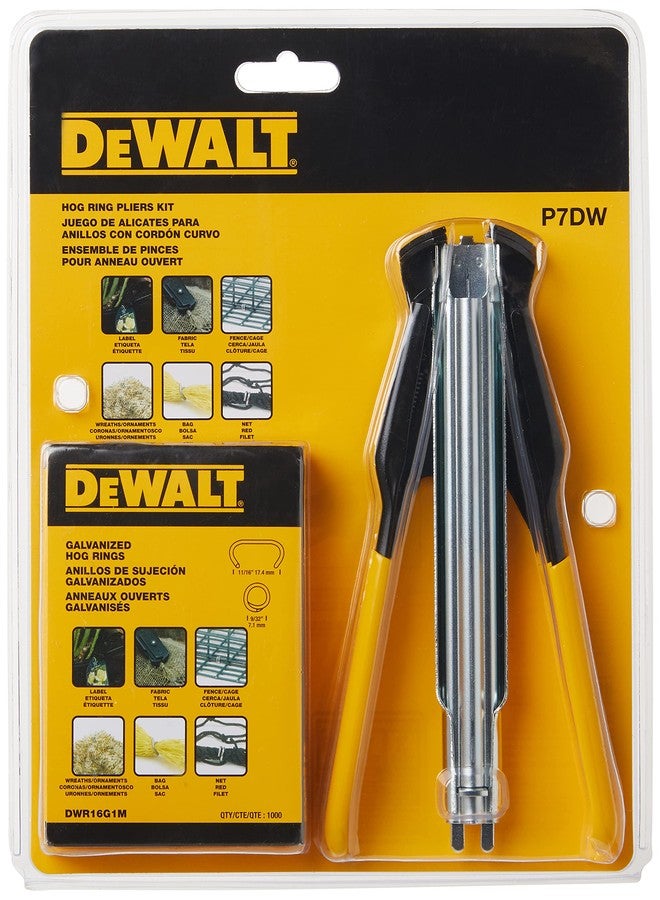 DEWALT Hog Ring Pliers Kit, Includes Pliers and 1000 Ring Pack (P7DW) - Image 2