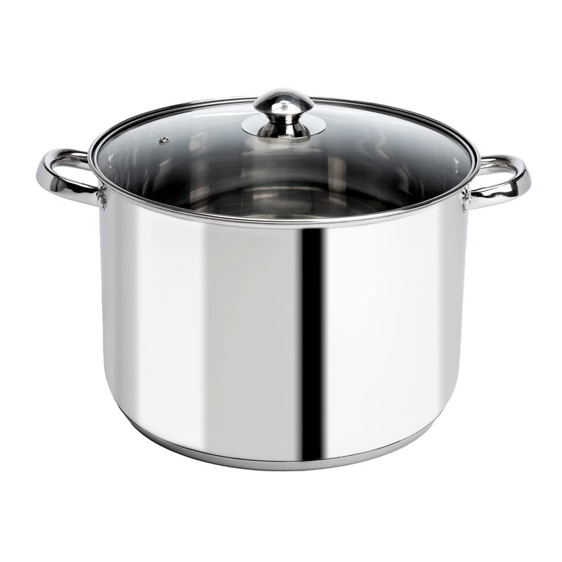 Ecolution Ecolution Pure Intentions Stock Pot  Features Tempered Glass Lid StayCool Handles and Encapsulated Bottom  Oven Safe  Curbside Recyclable Stainless Steel  12 Quarts 
