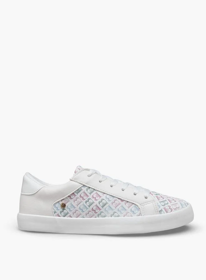 Flora Bella By Shoexpress WHITE Flora Bella Women Printed Lace-Up Sneakers for Women | Best Price UAE
