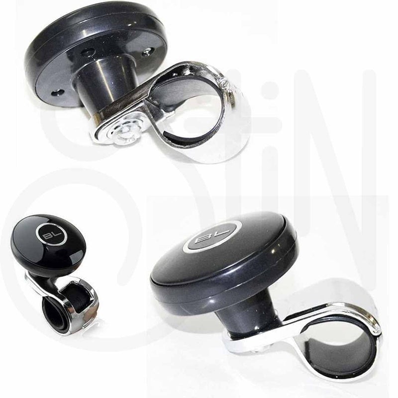 Ostin مقبض كرة دوران عجلة القيادة، مقبض تحكم يدوي، ملحقات السيارة المعدنية، معزز قبضة القوة (أسود BL) - Image 3