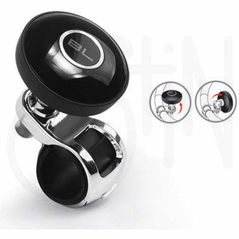 Ostin مقبض كرة دوران عجلة القيادة، مقبض تحكم يدوي، ملحقات السيارة المعدنية، معزز قبضة القوة (أسود BL) - Image 5