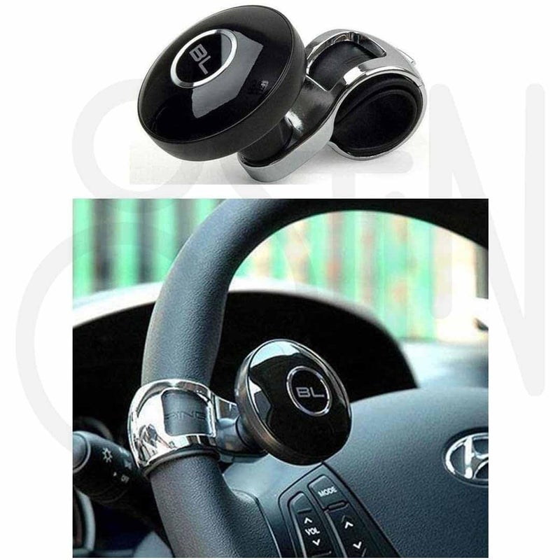 Ostin مقبض كرة دوران عجلة القيادة، مقبض تحكم يدوي، ملحقات السيارة المعدنية، معزز قبضة القوة (أسود BL) - Image 4