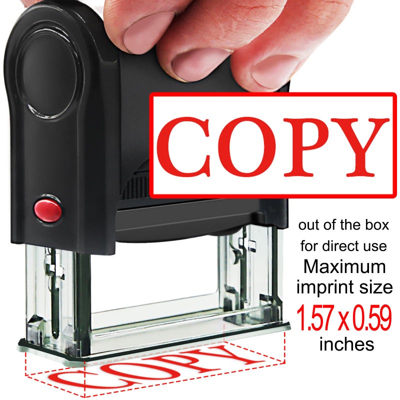 Bertiveny SelfInking Copy Stamp for Office and Business Supplies  Personalized Custom Rubber Stamp Red