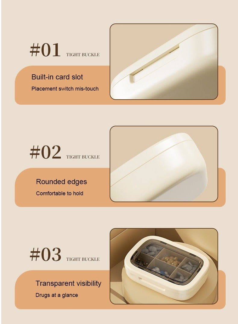Generic 6 Compartments Portable Pill Box Travel Pill Organizer, Everyday Pill Organizer, Folding Design Pill Box for Wallet Pocket for Vitamins, Cod Liver Oil, Supplements and Medication - Image 4