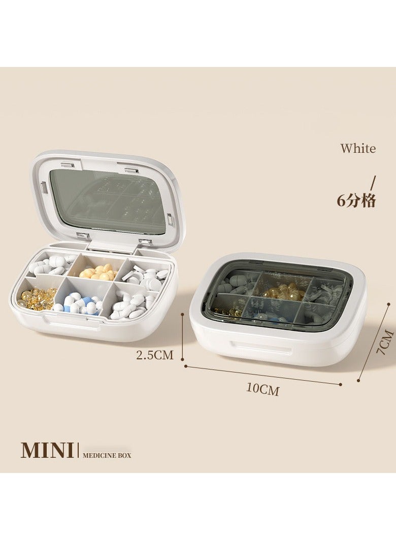 Generic 6 Compartments Portable Pill Box Travel Pill Organizer, Everyday Pill Organizer, Folding Design Pill Box for Wallet Pocket for Vitamins, Cod Liver Oil, Supplements and Medication - Image 1