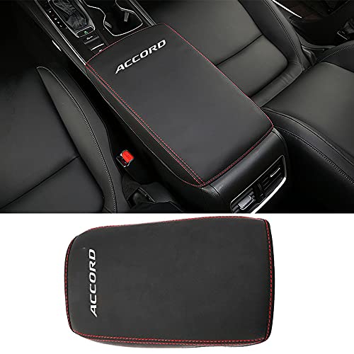 LEXLEY Armrest Box Cover Center Console Pad Waterproof Anti-Scratch Leather Protector Covers For Honda Accord 2018 2019 2020 2021 2022-Red Stitches - Image 1
