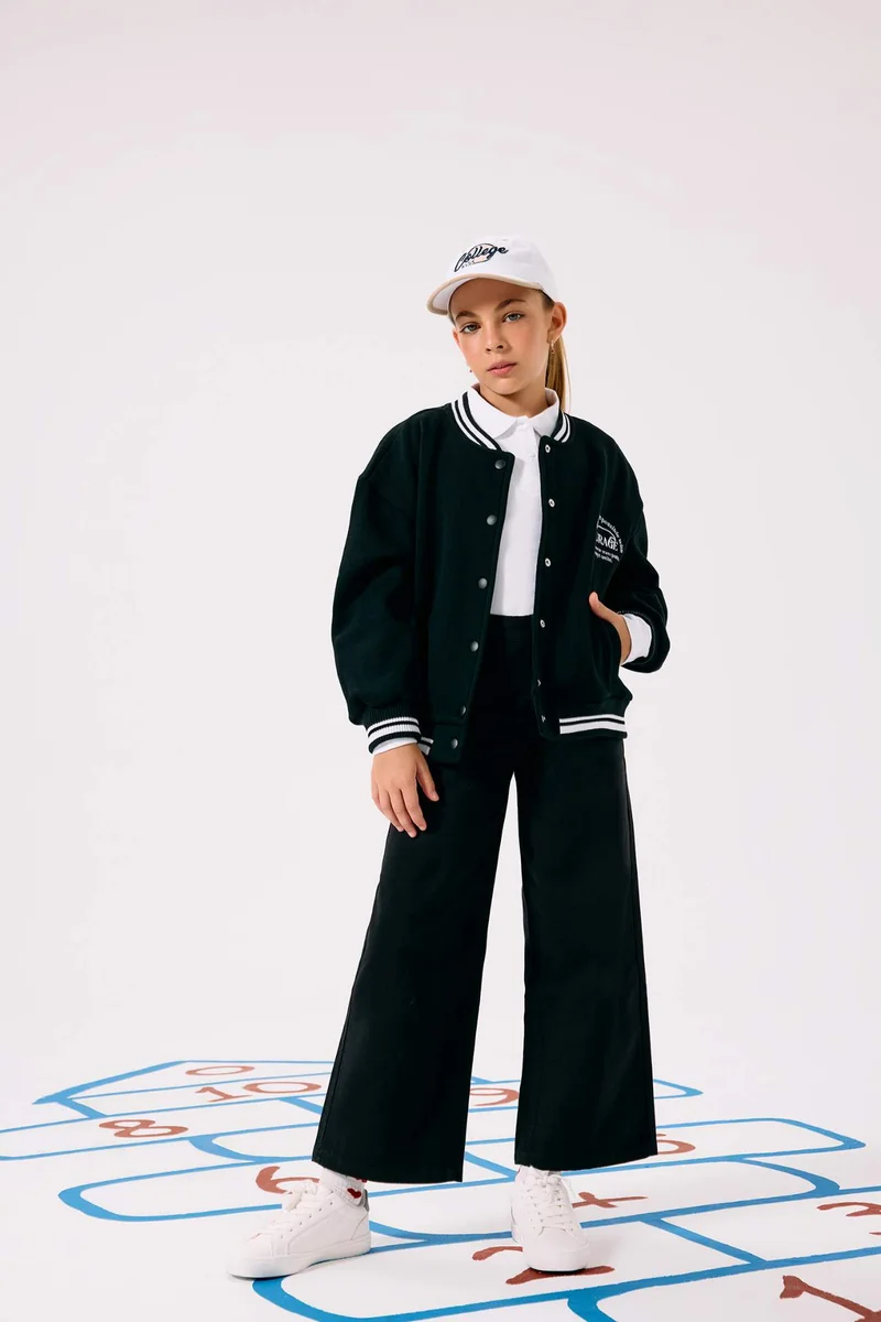 ديفاكتو Girl Wide Leg Cotton Trousers