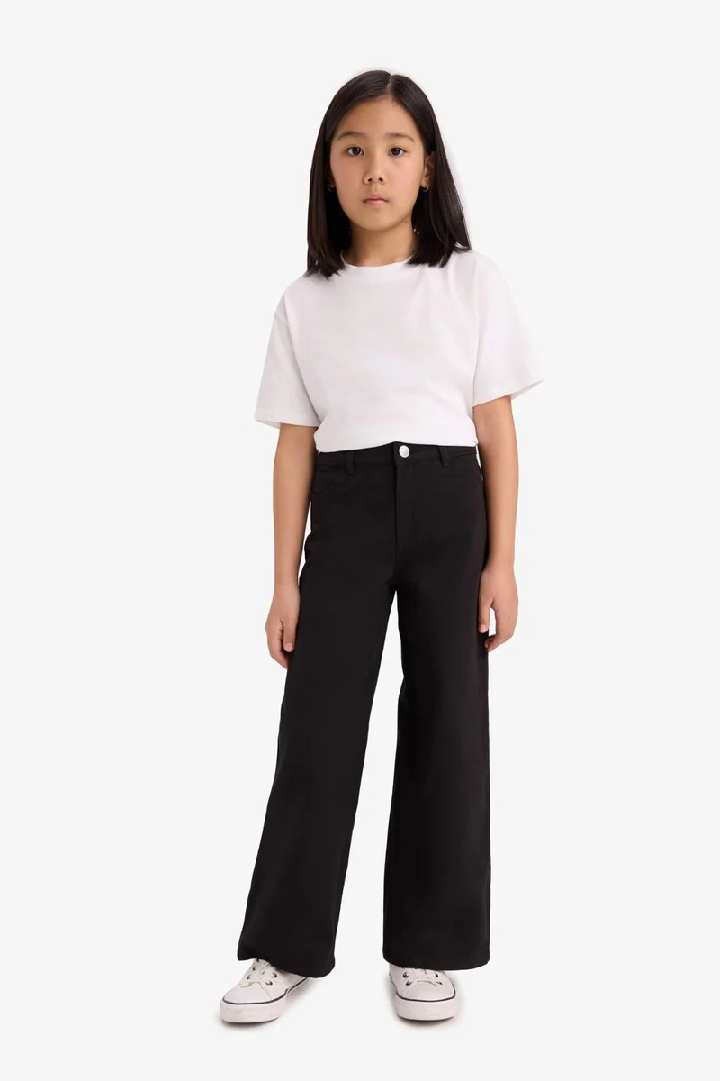 ديفاكتو Girl Wide Leg Cotton Trousers