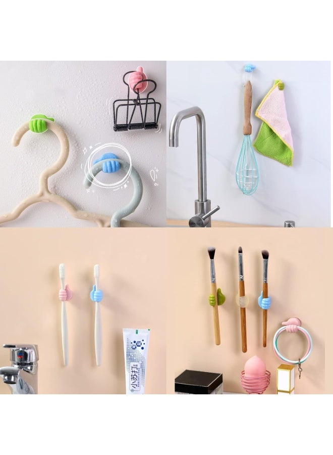 20Pcs Silicone Thumb Wall Hooks – Self-Adhesive Cable Organizer Clips, Multifunction Cord Holders & Key Hangers for Kitchen, Bathroom, Desk, or Car - Image 4