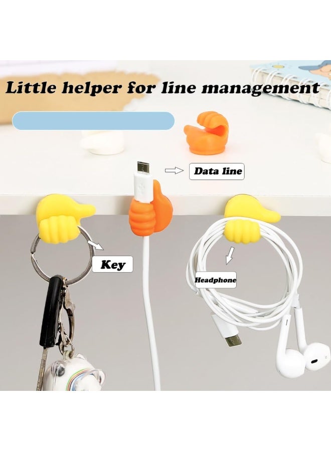 20Pcs Silicone Thumb Wall Hooks – Self-Adhesive Cable Organizer Clips, Multifunction Cord Holders & Key Hangers for Kitchen, Bathroom, Desk, or Car - Image 3