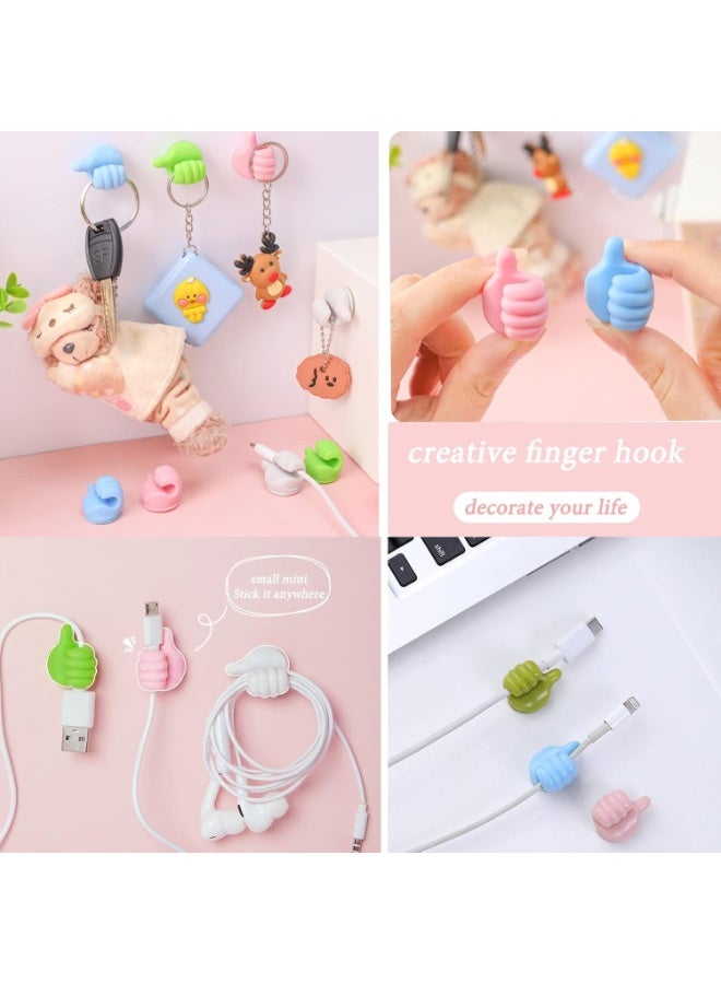 20Pcs Silicone Thumb Wall Hooks – Self-Adhesive Cable Organizer Clips, Multifunction Cord Holders & Key Hangers for Kitchen, Bathroom, Desk, or Car - Image 5