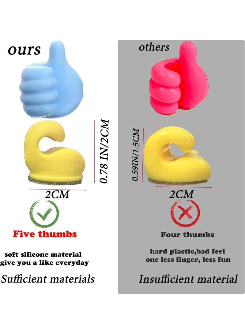 20Pcs Silicone Thumb Wall Hooks – Self-Adhesive Cable Organizer Clips, Multifunction Cord Holders & Key Hangers for Kitchen, Bathroom, Desk, or Car - Image 2