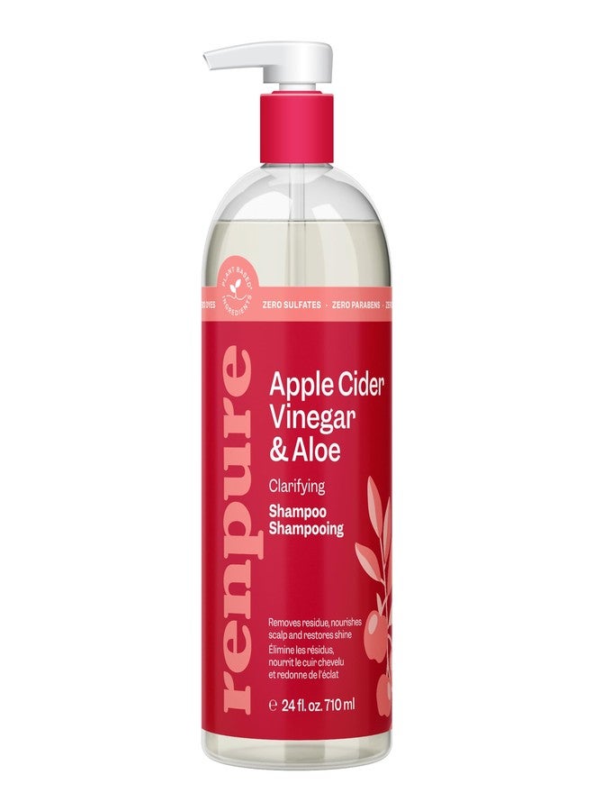 Renpure Apple Cider Vinegar & Aloe Shampoo, Plant-Based – Clarifies, Removes Residue and Nourishes for Shiny, Healthy Hair – For Dull Hair - Apple Cider Vinegar, Aloe Leaf Juice – 24 Fl Oz - Image 1