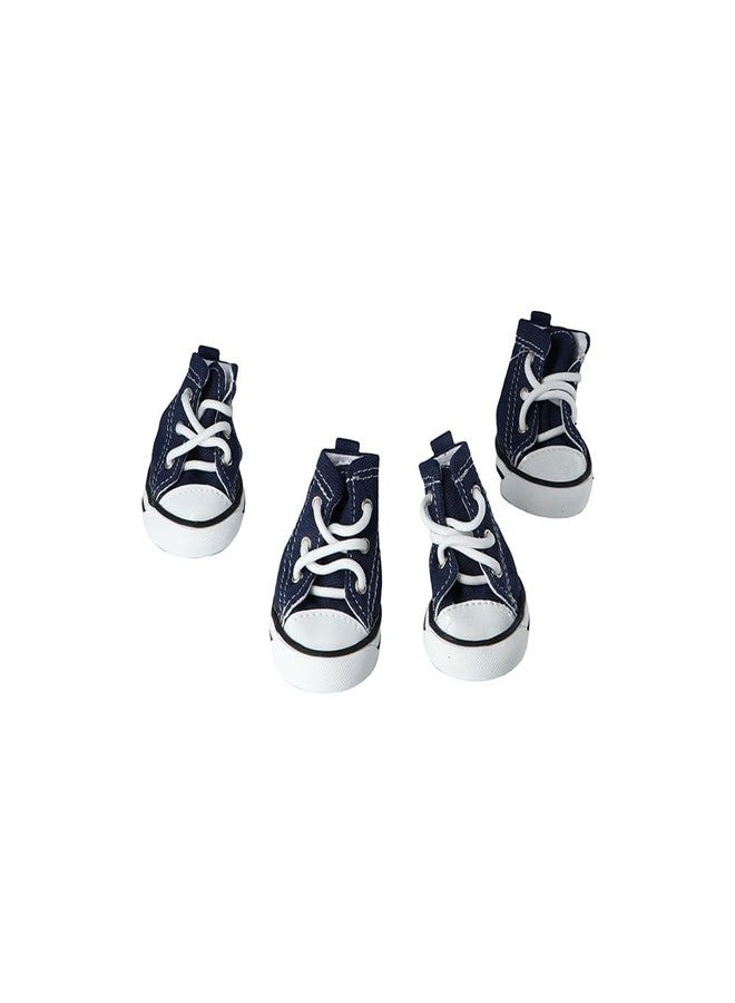 Pokinge 4pcs Dog Shoes,Puppy Canvas Sport Shoes Pet Dog Booties Anti-Slip Breathable Sneaker Boots Fashion Pet Causal Shoes for Small Dogs - Image 1