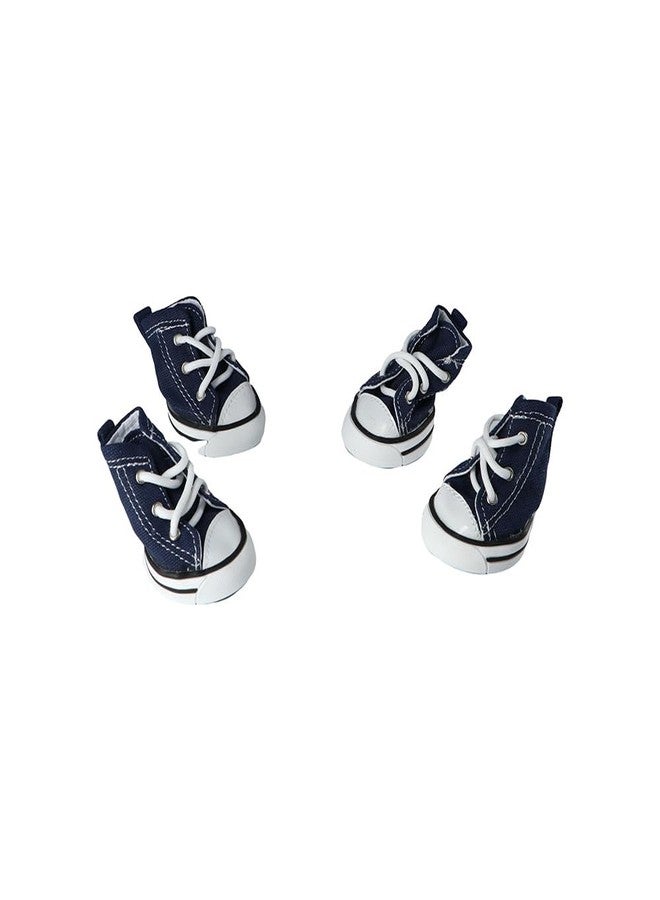 Pokinge 4pcs Dog Shoes,Puppy Canvas Sport Shoes Pet Dog Booties Anti-Slip Breathable Sneaker Boots Fashion Pet Causal Shoes for Small Dogs - Image 5