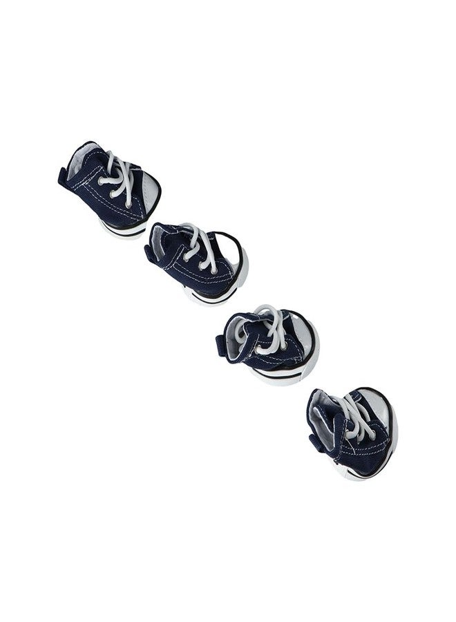 Pokinge 4pcs Dog Shoes,Puppy Canvas Sport Shoes Pet Dog Booties Anti-Slip Breathable Sneaker Boots Fashion Pet Causal Shoes for Small Dogs - Image 4