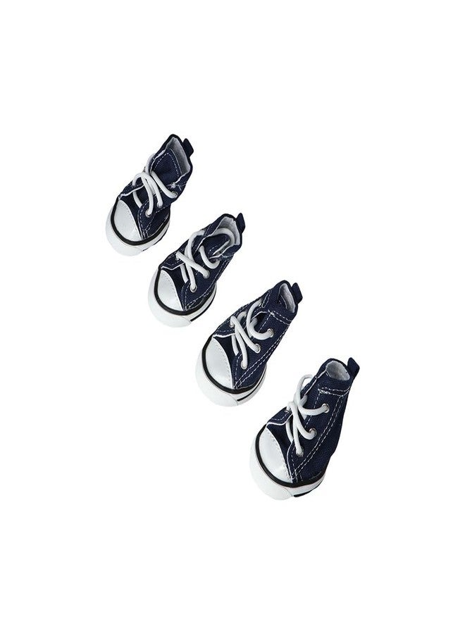 Pokinge 4pcs Dog Shoes,Puppy Canvas Sport Shoes Pet Dog Booties Anti-Slip Breathable Sneaker Boots Fashion Pet Causal Shoes for Small Dogs - Image 3