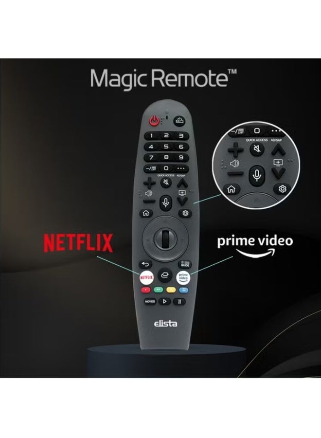 إليستا تلفزيون ذكي LED بدقة 4K UHD مقاس 65 بوصة | شاشة +A بدون حواف | نظام WebOS | ريموت ماجيك مع التحكم الصوتي ThinQ AI | Dolby Audio | HDR10+ | موديل D65UHD4ELD | أسود - Image 2